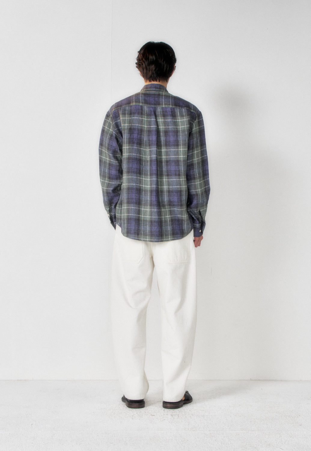 Art if acts - Linen French Check Shirt (Khaki/Blue) product image 3 | TRAB K-Fashion Australia