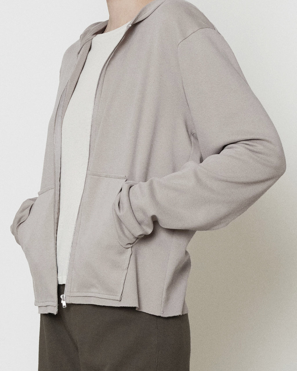 Brownyard - Smooth Jersey Hood Zip Up (Beige) product image 4 | TRAB K-Fashion Australia
