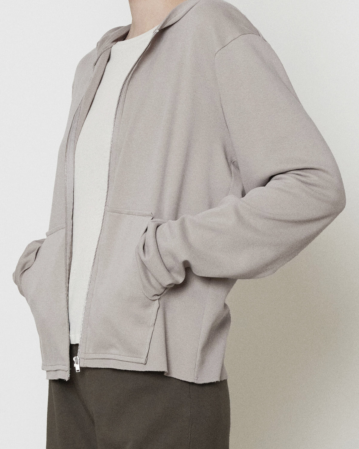 Brownyard - Smooth Jersey Hood Zip Up (Beige) product image 4 | TRAB K-Fashion Australia