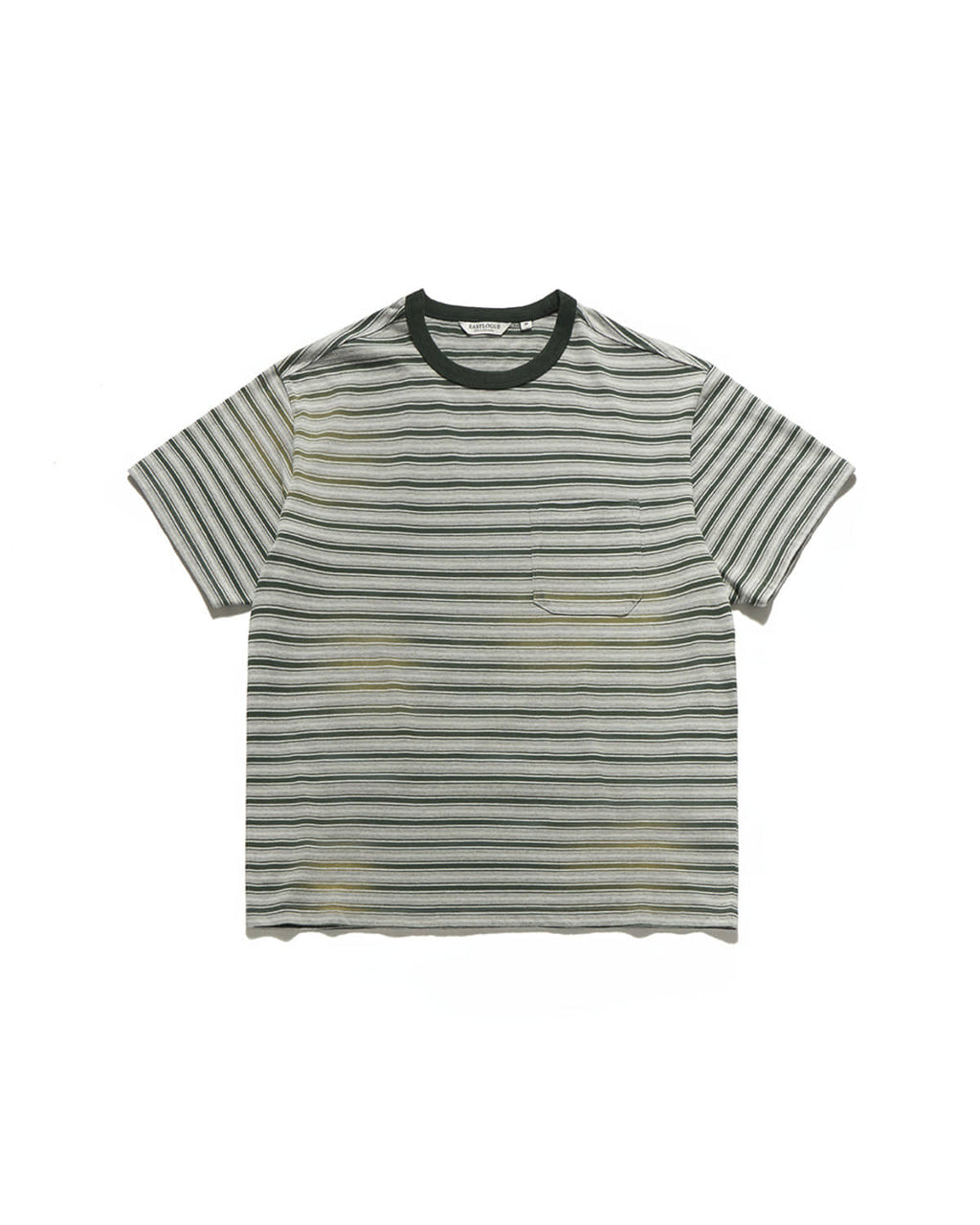 Eastlogue - Bleached Stripe T-shirts (Melange Grey & Green Stripe) product image 1 | TRAB K-Fashion Australia