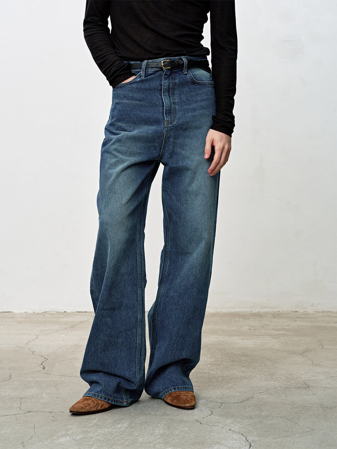 Tonywack - Wide-Leg Denim Jeans (Mid Blue) product image 1 | TRAB K-Fashion Australia