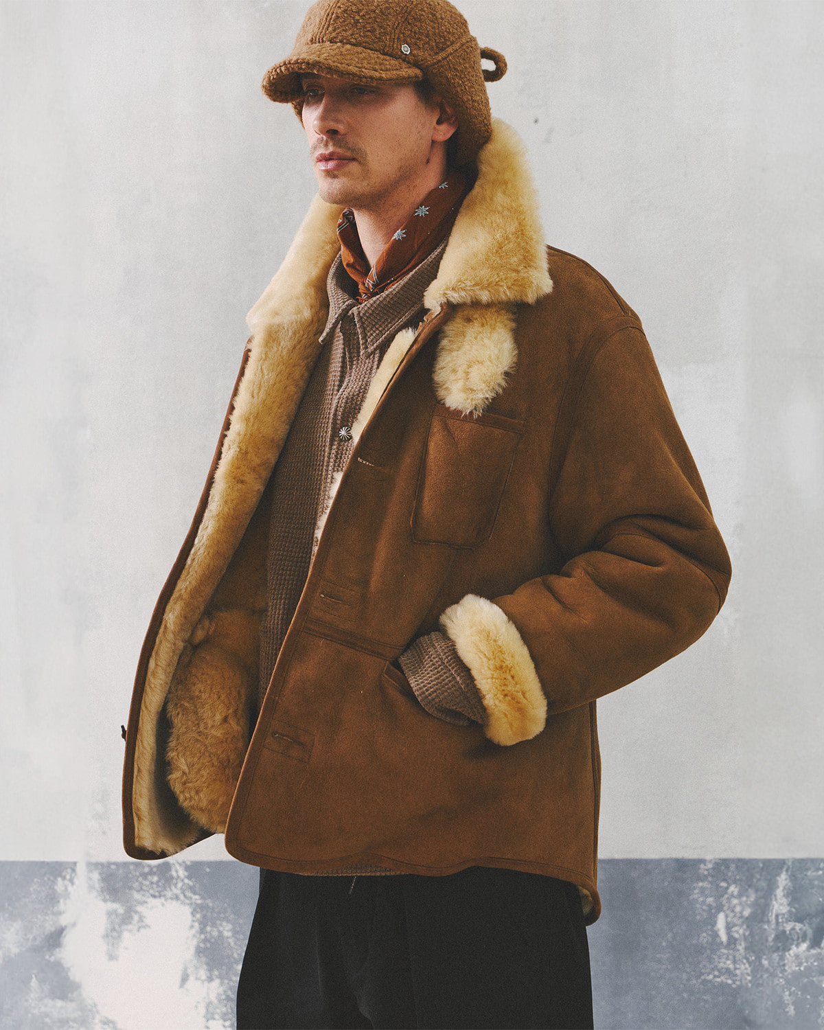 Eastlogue - Shearling Lumberjack Mouton Work Shirts (Beige Suede) product image 6 | TRAB K-Fashion Australia