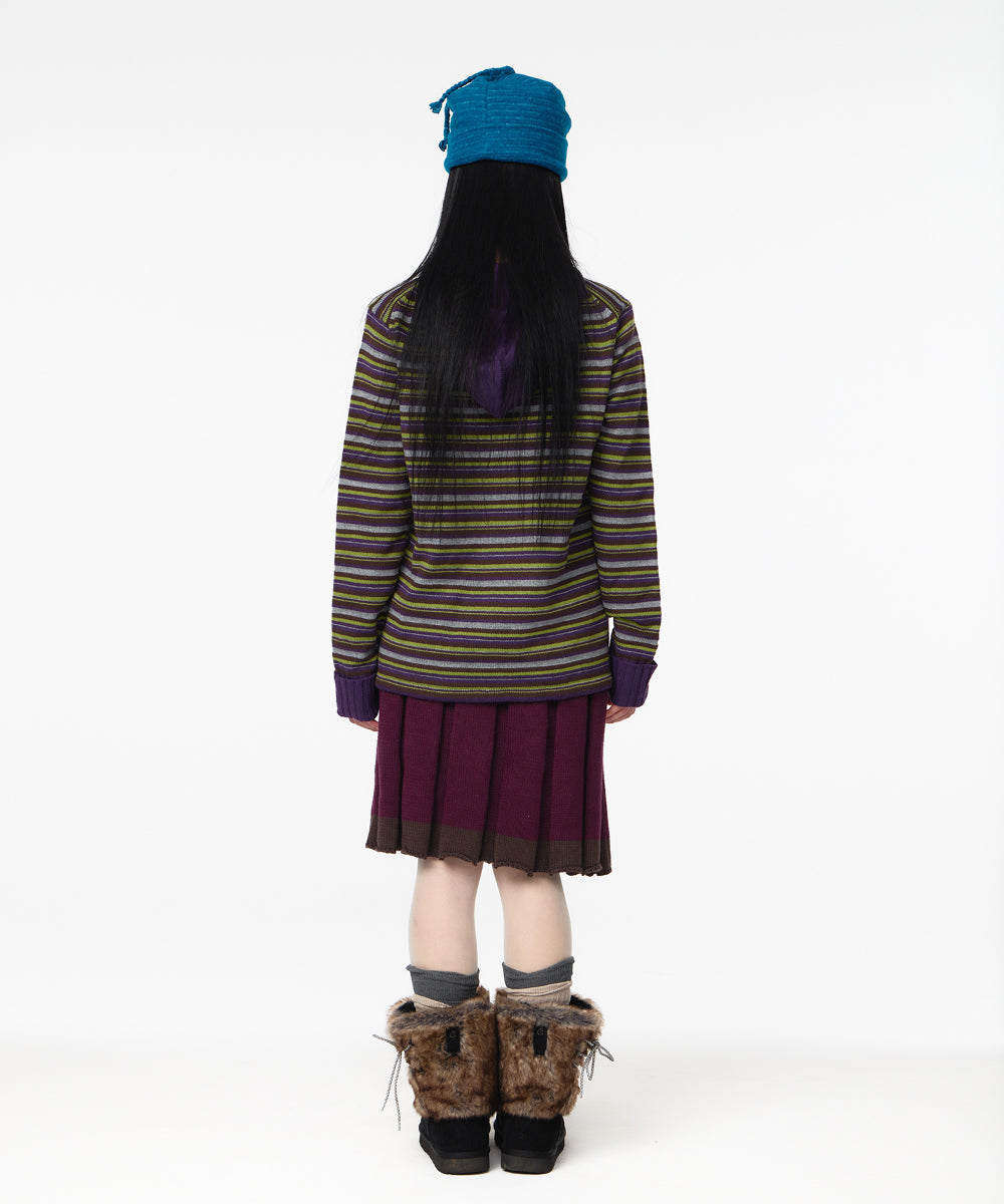Coyseio - Stripe Knit Hoodie (Purple) product image 12 | TRAB K-Fashion Australia