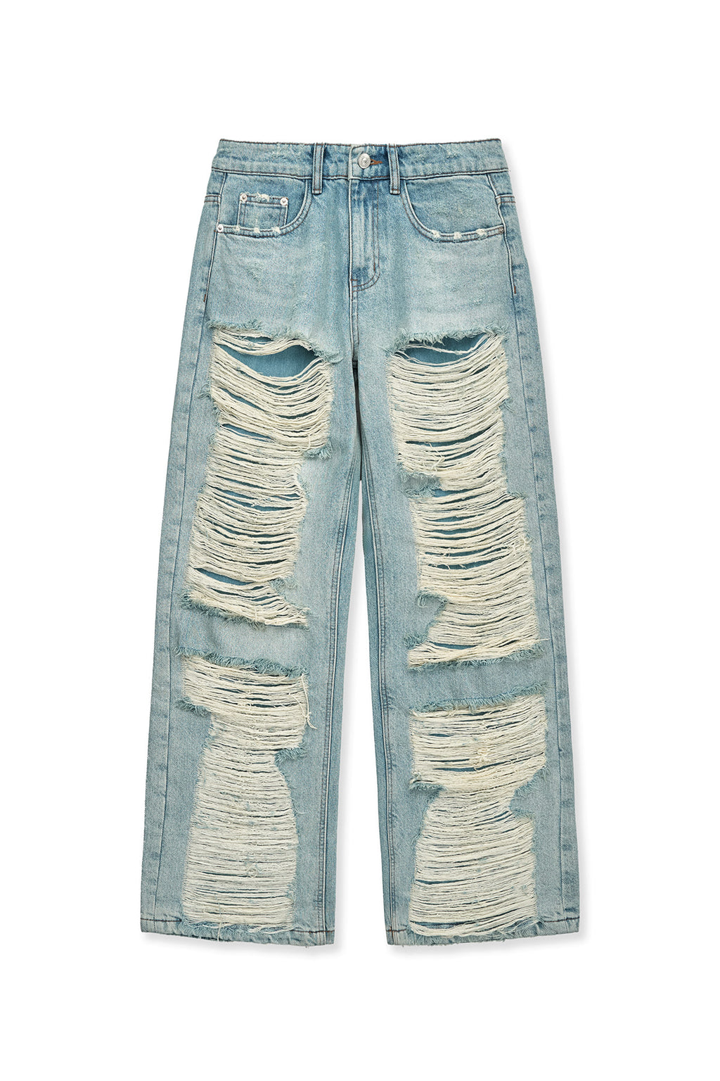 Matin Kim - Heavy Destroyed Denim Pants (Light Blue) product image 1 | TRAB K-Fashion Australia
