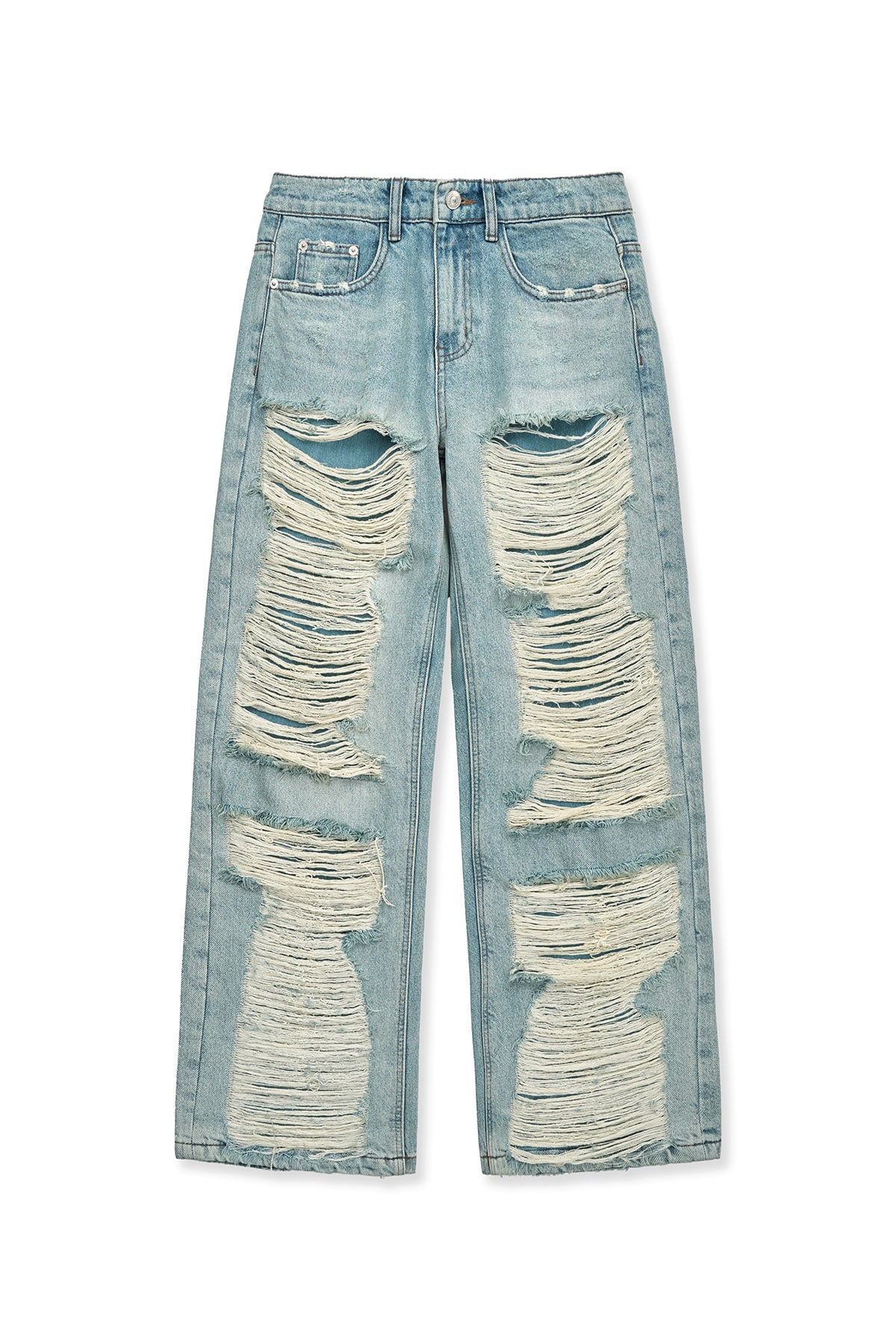 Matin Kim - Heavy Destroyed Denim Pants (Light Blue) product image 1 | TRAB K-Fashion Australia
