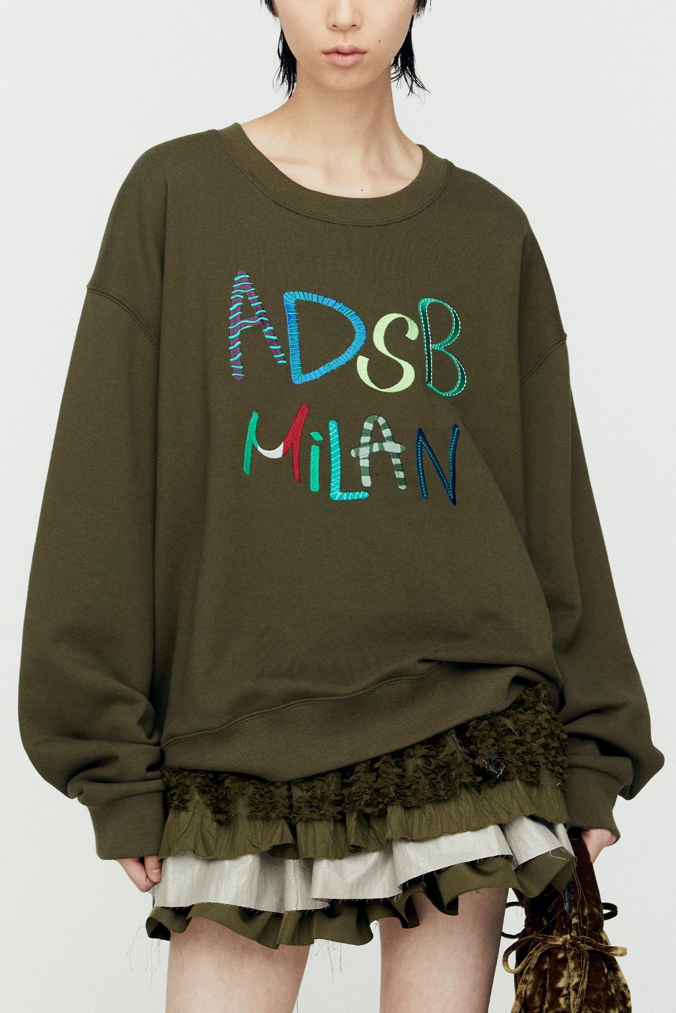 Andersson Bell - (essential) Unisex Adsb Milan Embroidery Sweatshirts (Khaki) product image 6 | TRAB K-Fashion Australia