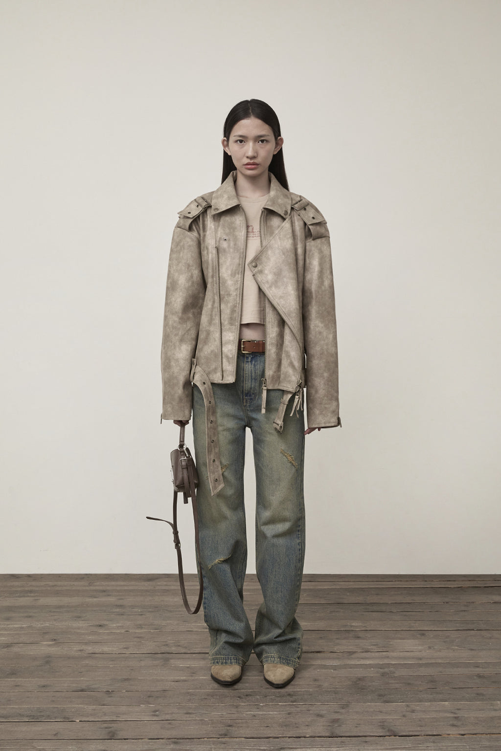 Matin Kim - Semi Boots Cut Washed Denim Pants (Blue) product image 5 | TRAB K-Fashion Australia