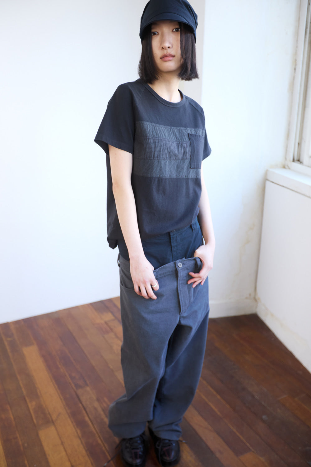Hatchingroom - Patchwork Ringer Tee (Charcoal) product image 10 | TRAB K-Fashion Australia