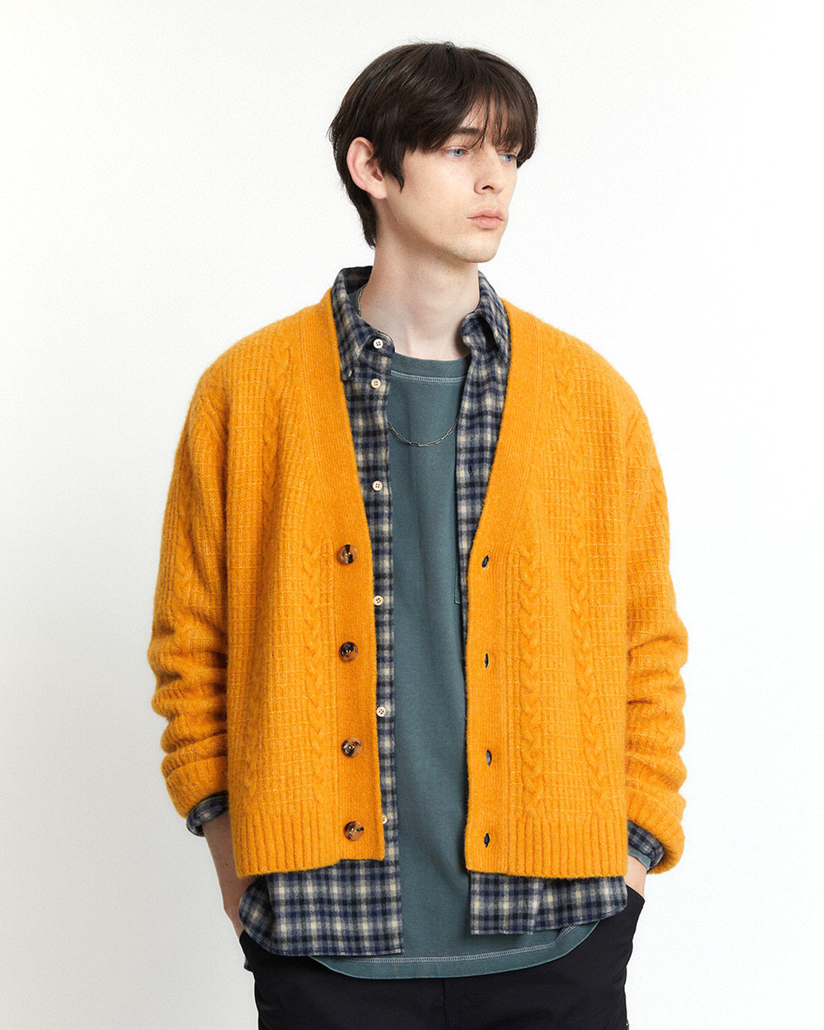 Eastlogue - Cozy Cable Cardigan (Mustard) product image 3 | TRAB K-Fashion Australia