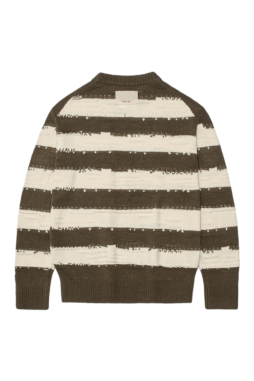 Matin Kim - Stripe Vintage Loose Pullover (Khaki Brown) product image 2 | TRAB K-Fashion Australia