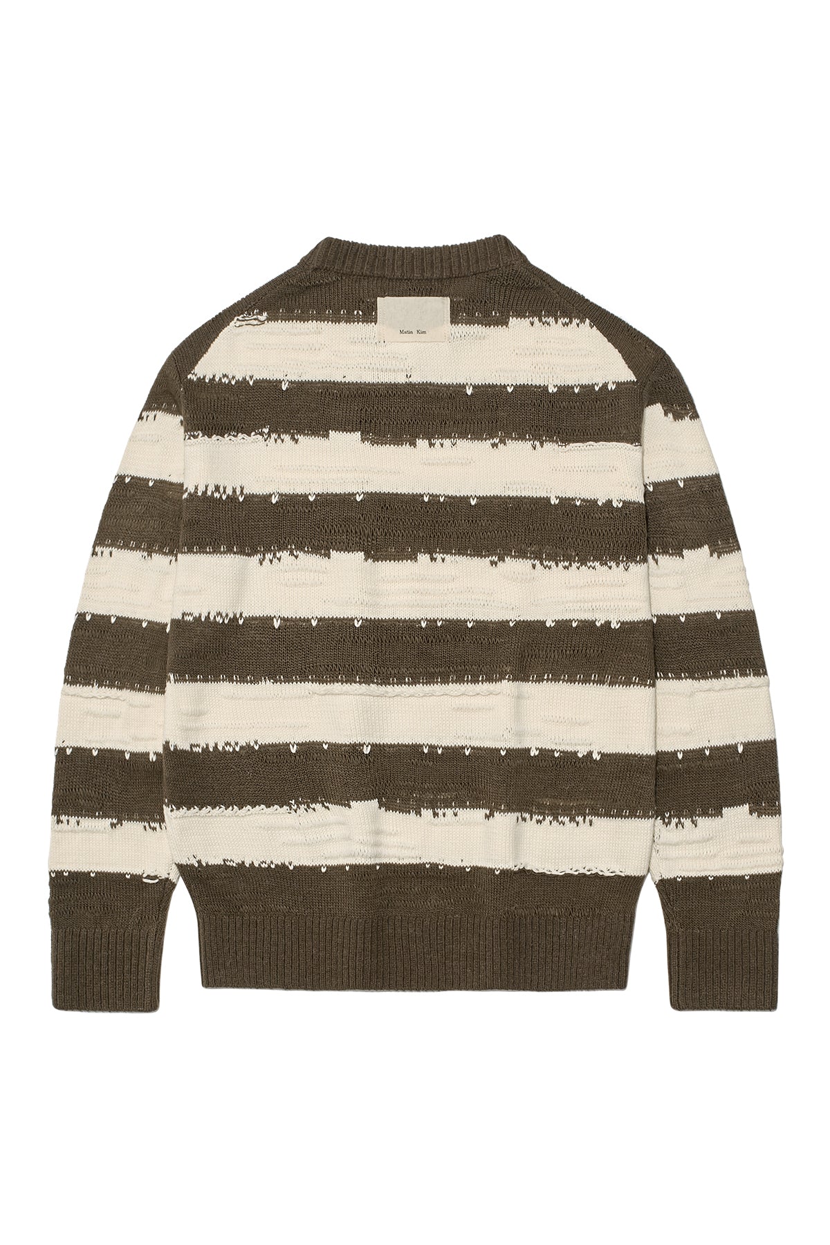 Matin Kim - Stripe Vintage Loose Pullover (Khaki Brown) product image 2 | TRAB K-Fashion Australia