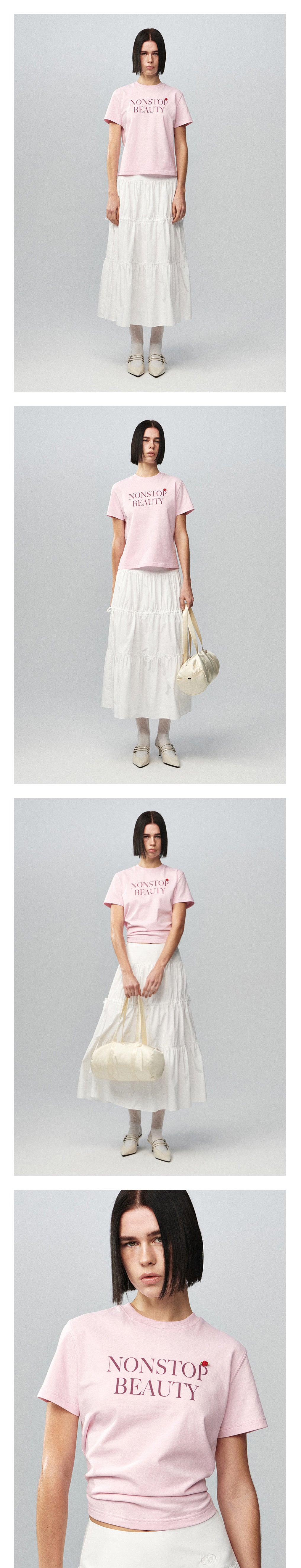 Kijun - NONSTOP BEAUTY T-Shirt (Pink) product image 1 | TRAB K-Fashion Australia