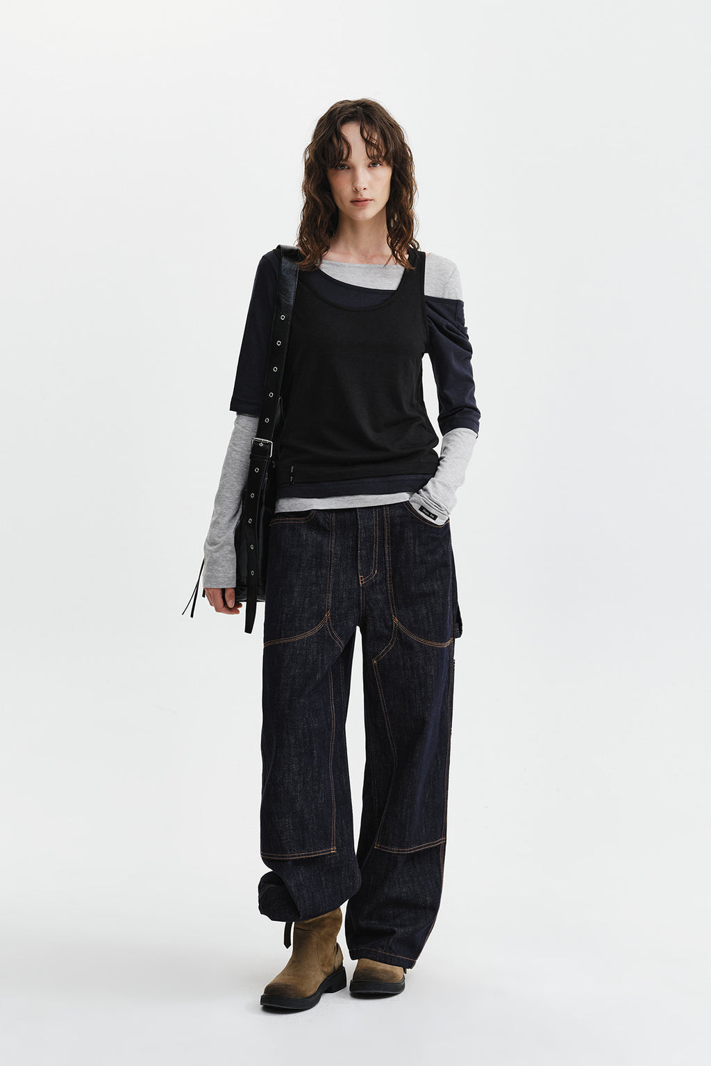 Matin Kim - Triple Layered Multi Way Top (Navy) product image 14 | TRAB K-Fashion Australia