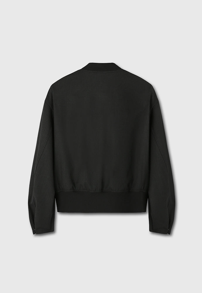 Tonywack - Hard Twist Wool Cropped Bomber Jacket (Dark Charcoal) product image 9 | TRAB K-Fashion Australia