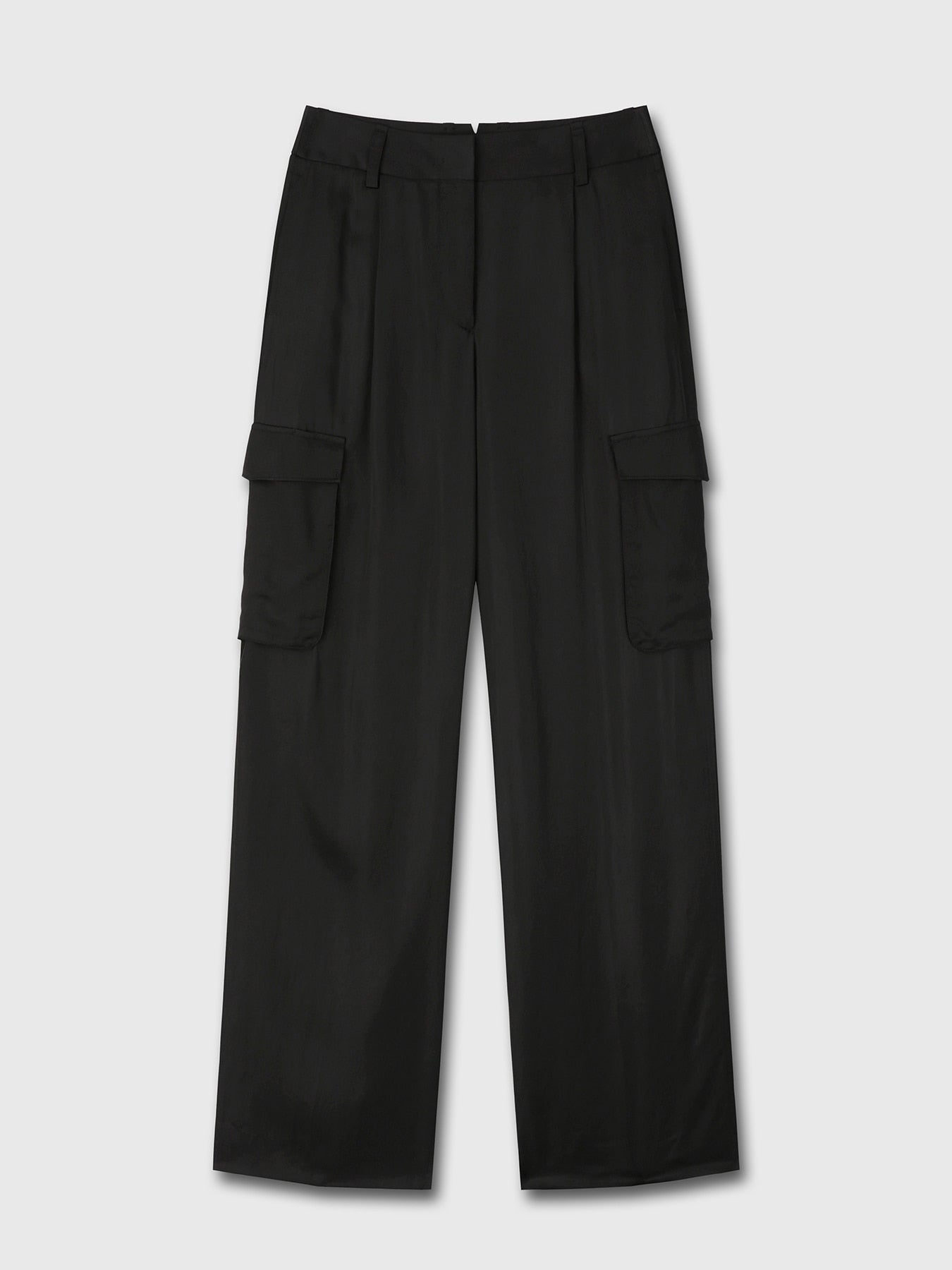 Tonywack - Loose-Fit Satin Cargo Pants (Black) product image 8 | TRAB K-Fashion Australia