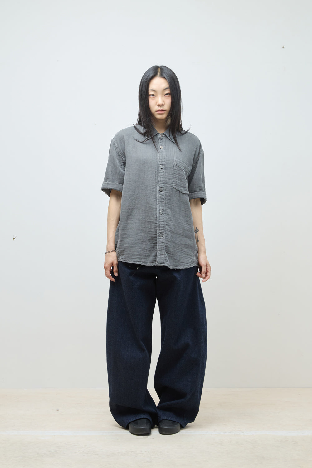 Hatchingroom - Loosed Shirt Double Face (Charcoal) product image 14 | TRAB K-Fashion Australia