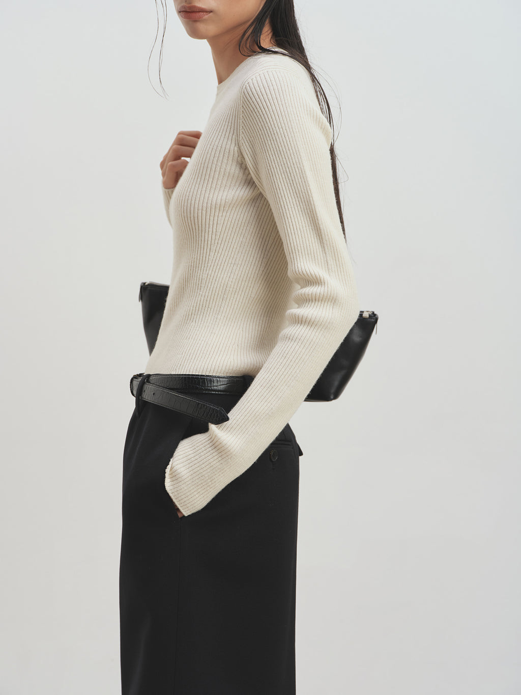 Tonywack - Super Fine Wool Ribbed Sweater (Ivory) product image 5 | TRAB K-Fashion Australia