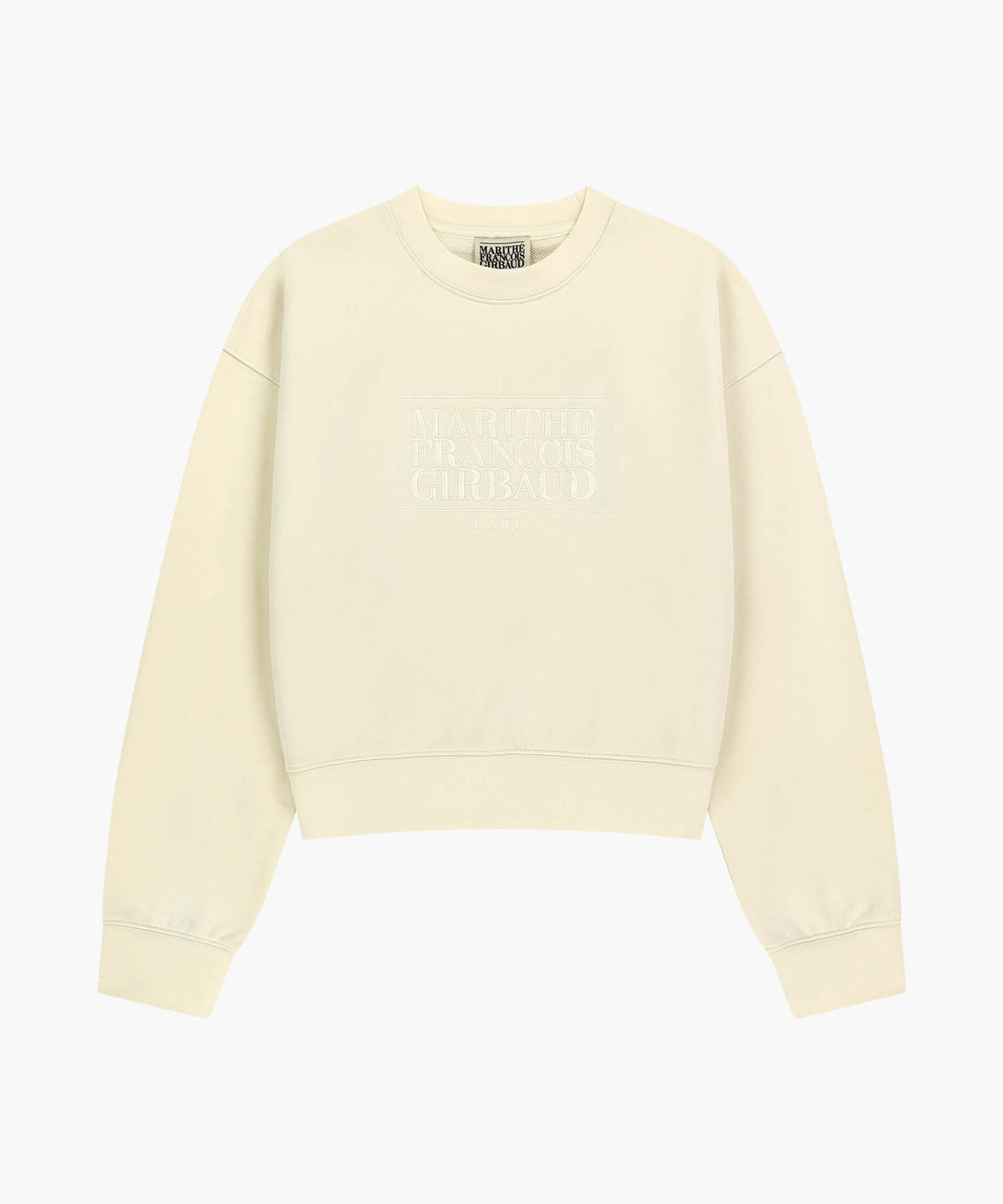 Marithe & Francois Girbaud - Classic Logo Crop Sweatshirt (Ivory) product image 6 | TRAB K-Fashion Australia