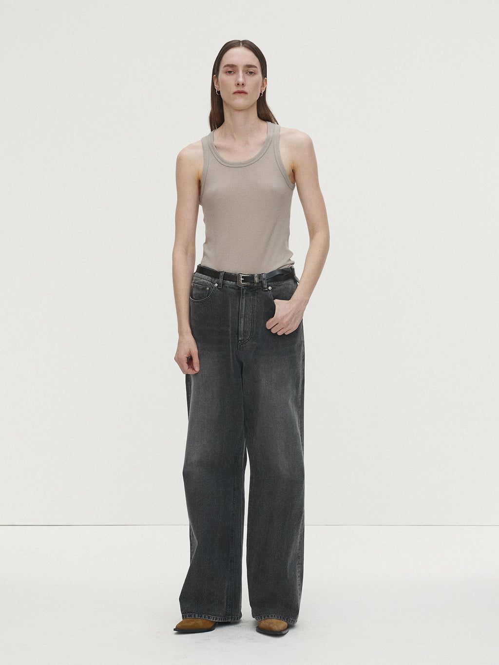 Tonywack - Super Fine Wool Ribbed Sleeveless Japanese Fabric (Sand) product image 1 | TRAB K-Fashion Australia