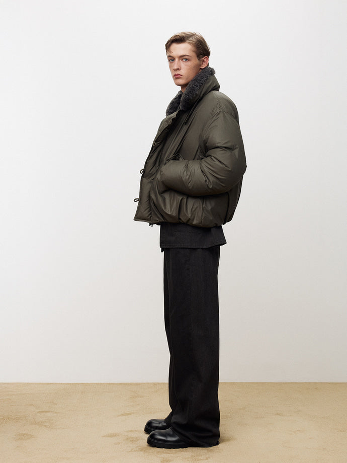 Tonywack - Shearling Collar Puffer Blouson (Olive) product image 4 | TRAB K-Fashion Australia