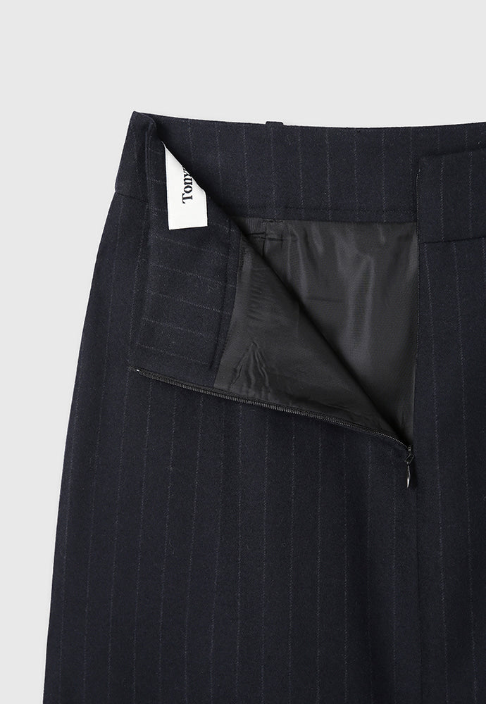 Tonywack - Virgin Wool Long Pencil Skirt (Navy Pinstripe) product image 10 | TRAB K-Fashion Australia