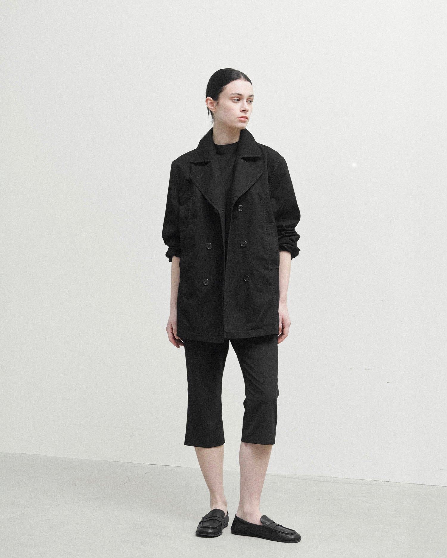 Brownyard - Washed Double Half Coat (Black) product image 2 | TRAB K-Fashion Australia