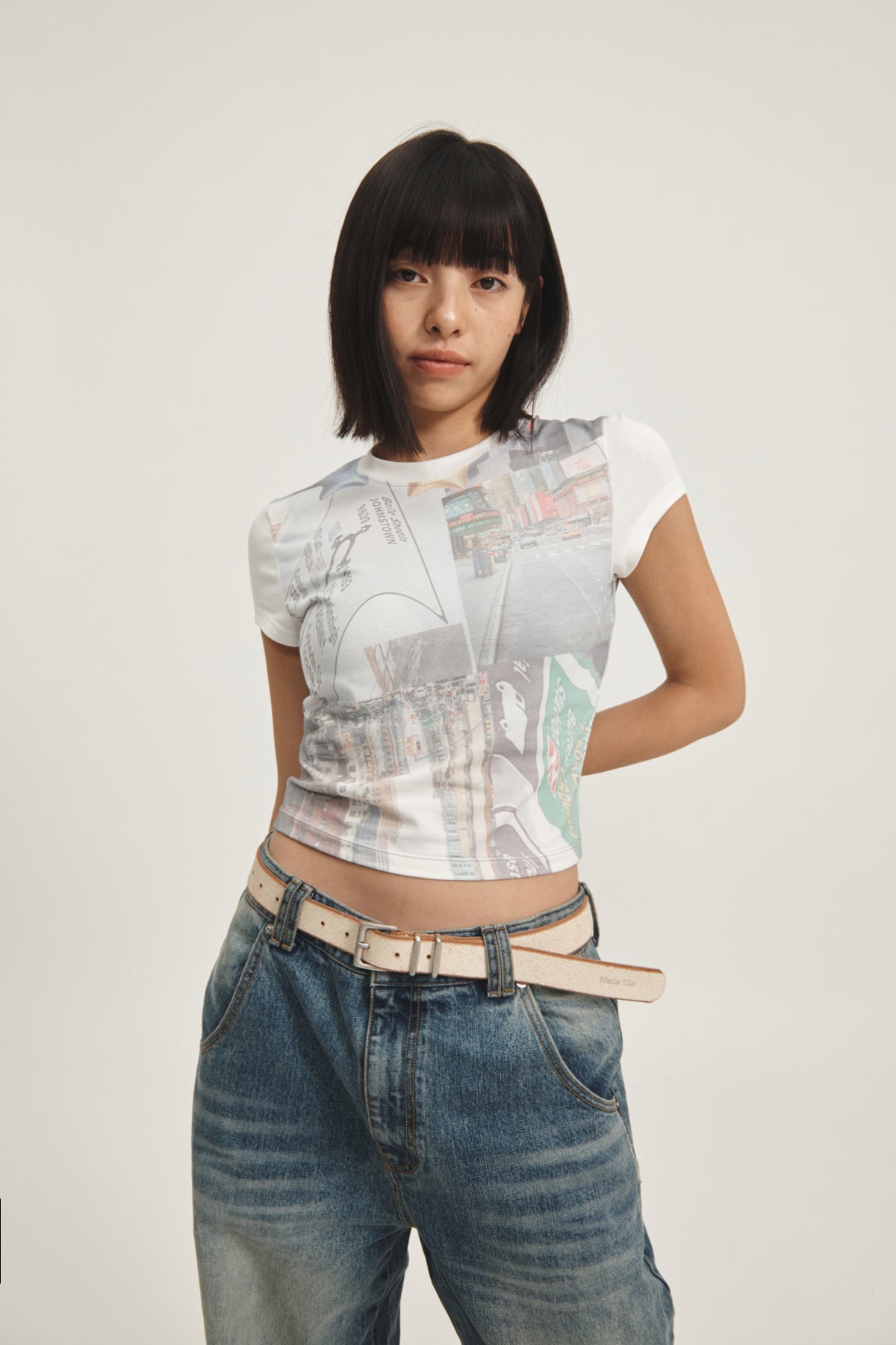 Matin Kim - Peaches Photography Crop Top (White) product image 11 | TRAB K-Fashion Australia