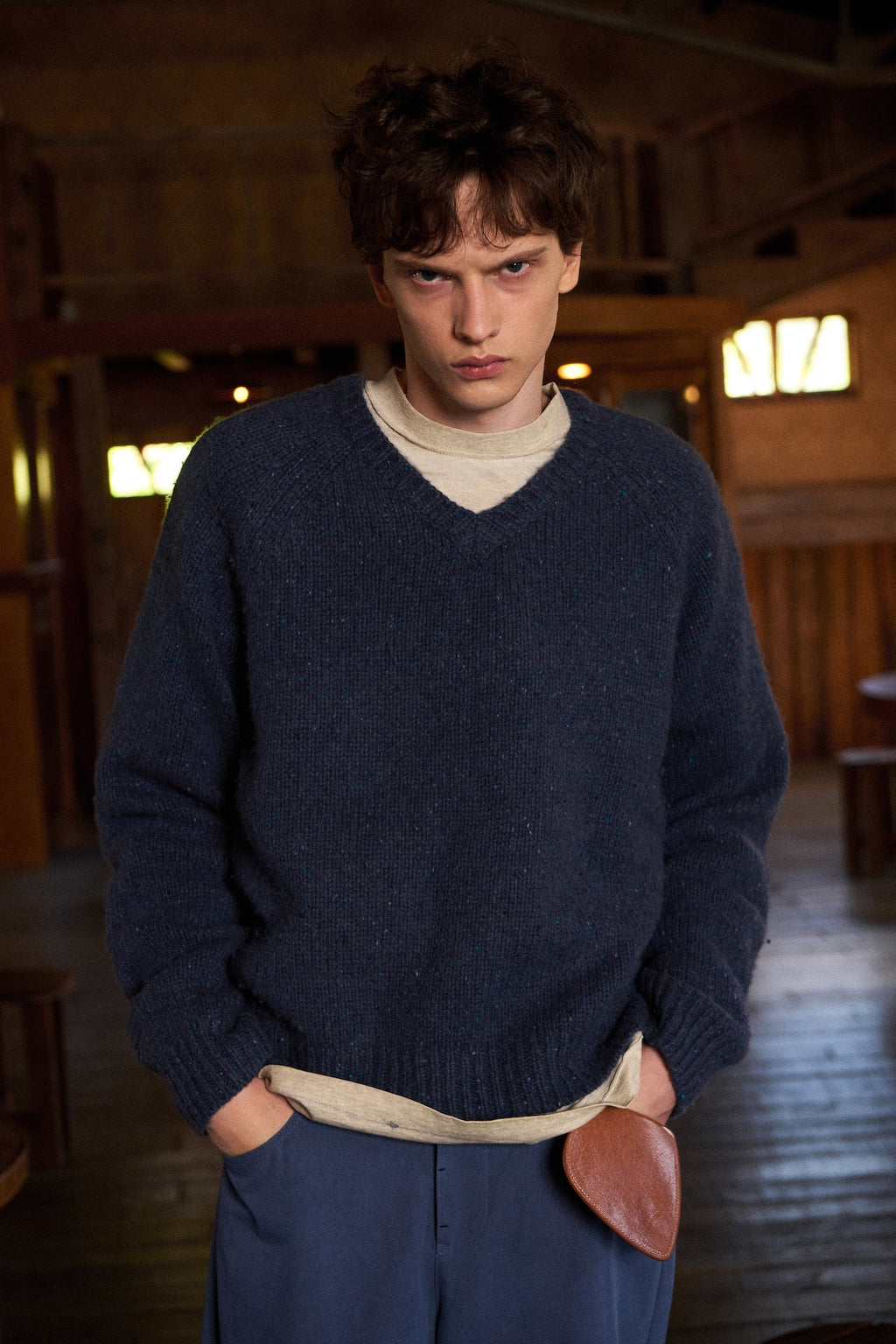 STU - Super Fine Wool V-neck Knit (Dark Blue) product image 11 | TRAB K-Fashion Australia