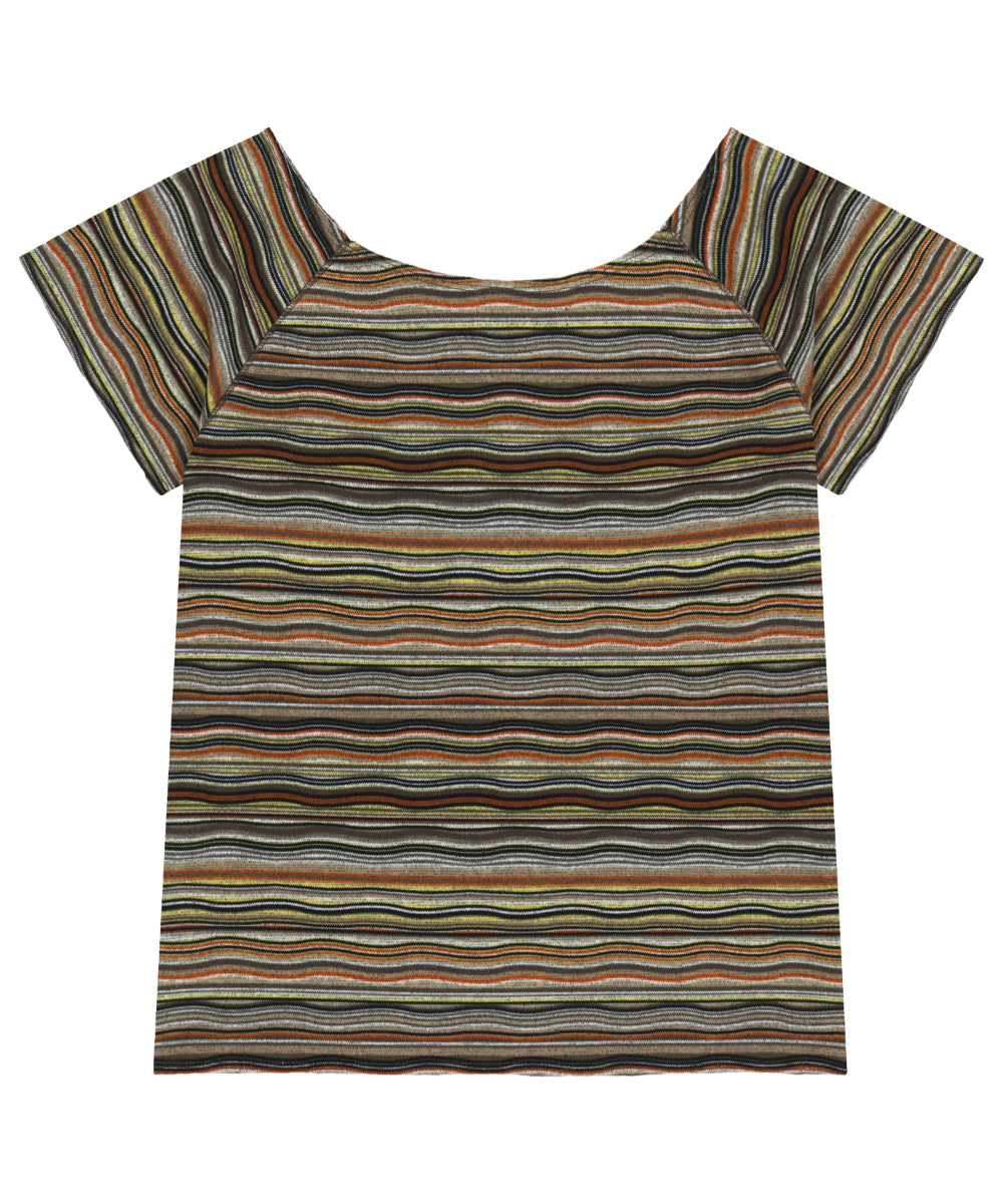 Coyseio - Wave Stripe Knit T-Shirt (Brown) product image 12 | TRAB K-Fashion Australia