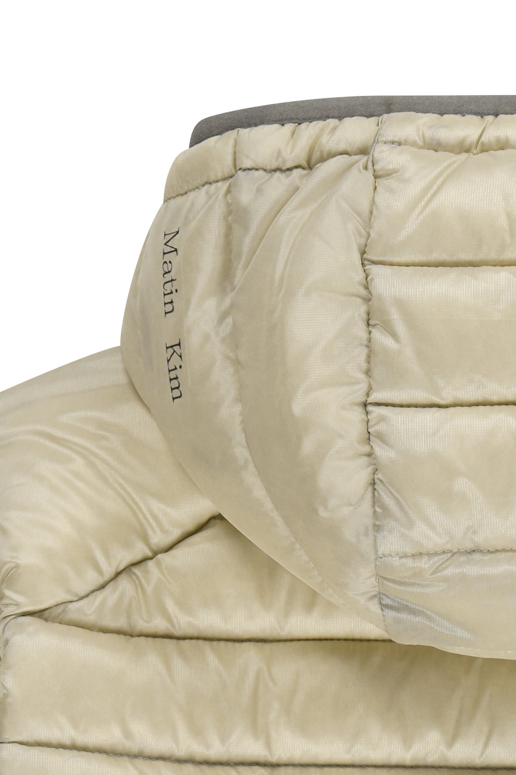 Matin Kim - Contrast Trim Light Down Hoody Jumper (Light Beige) product image 7 | TRAB K-Fashion Australia
