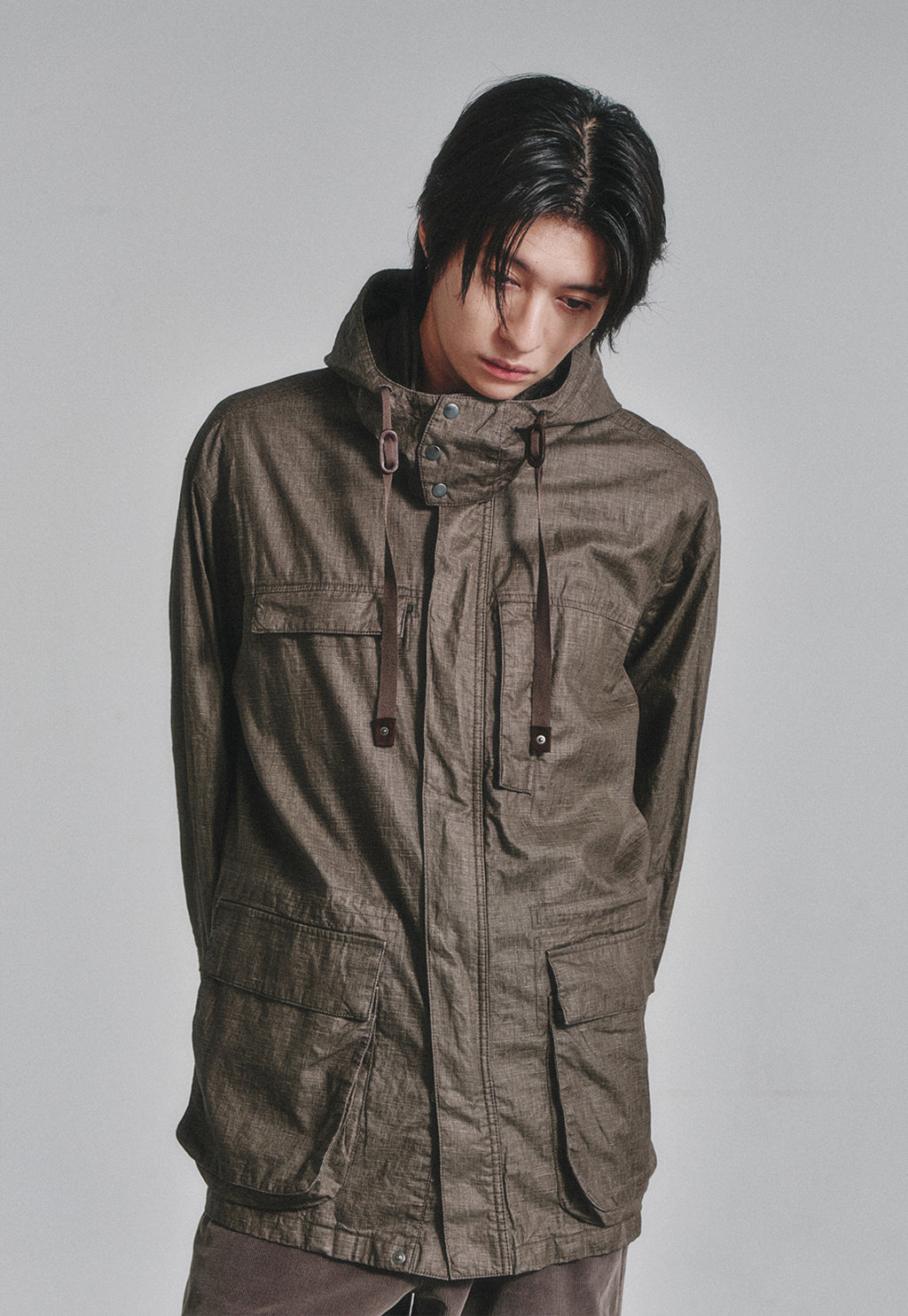 Art if acts - Linen Rain Parka (Wood) product image 4 | TRAB K-Fashion Australia