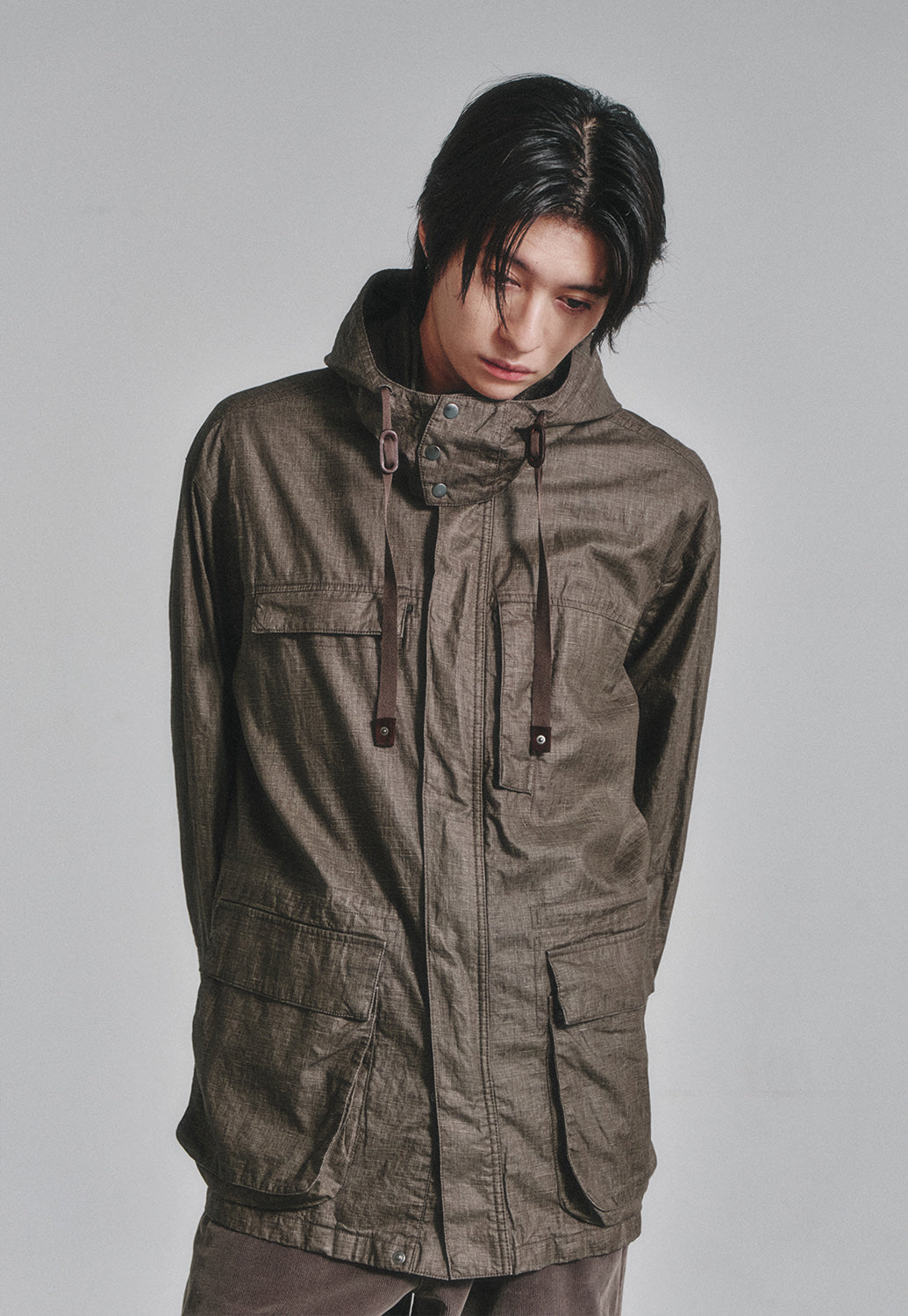 Art if acts - Linen Rain Parka (Wood) product image 4 | TRAB K-Fashion Australia