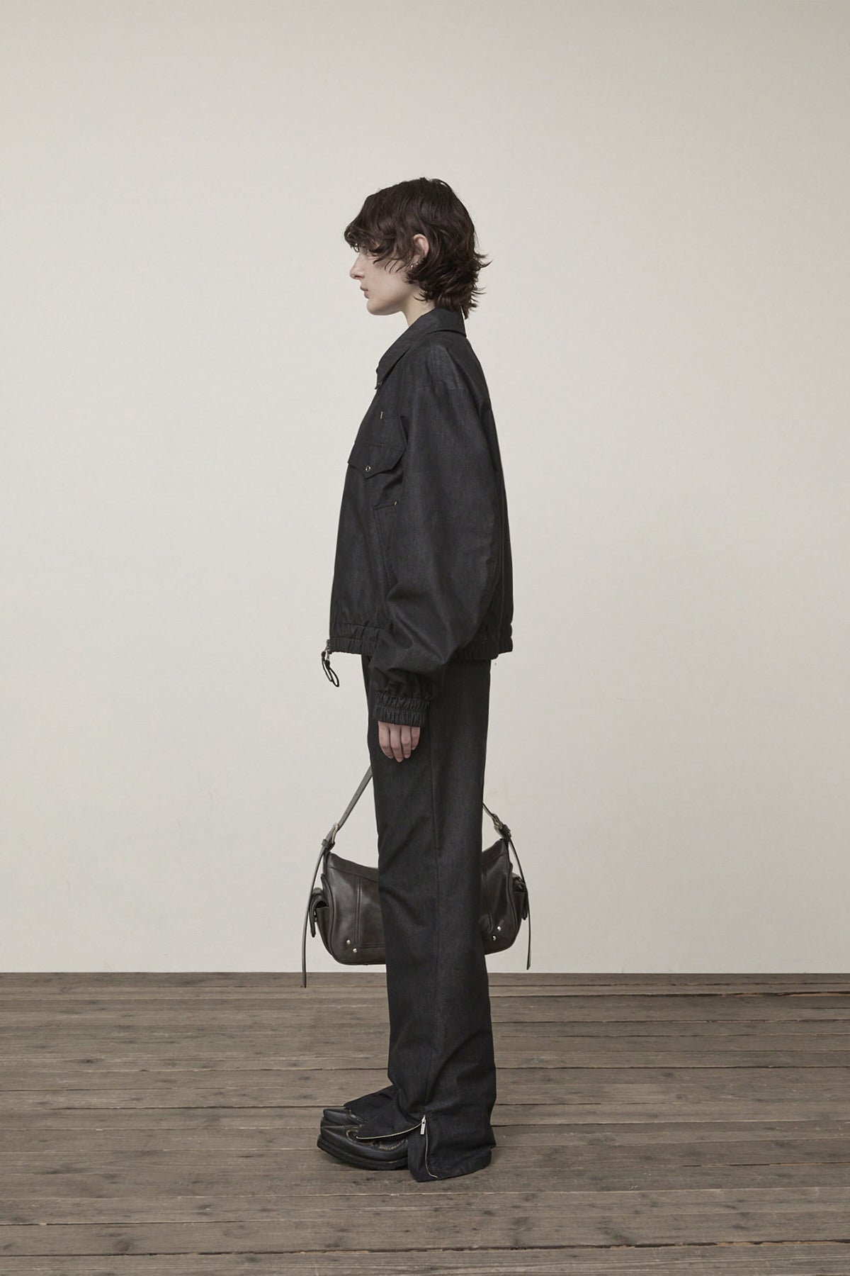 Matin Kim - Back Tuck Detail Denim Like Pants (Black) product image 6 | TRAB K-Fashion Australia