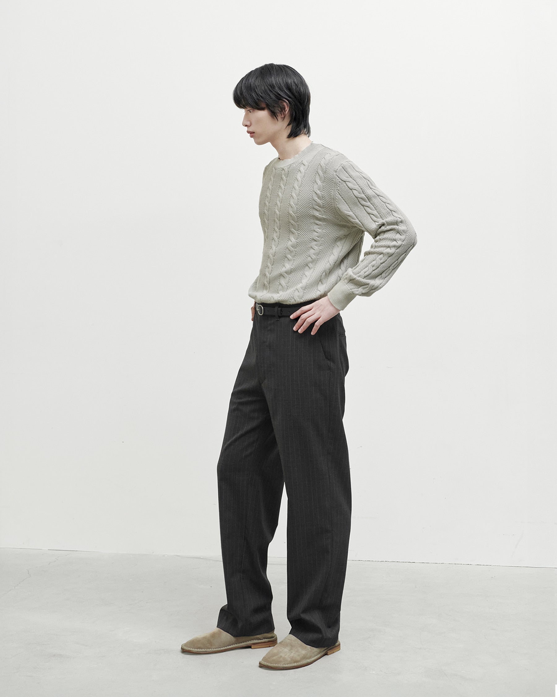 Brownyard - Washed Cable Knit (Stone) product image 2 | TRAB K-Fashion Australia