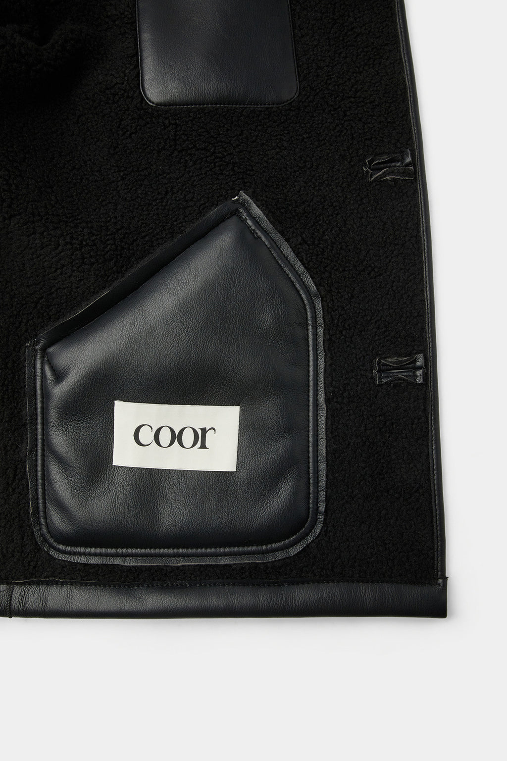 Coor - Linking Binding Fake Shearling Half Coat (Black) product image 7 | TRAB K-Fashion Australia