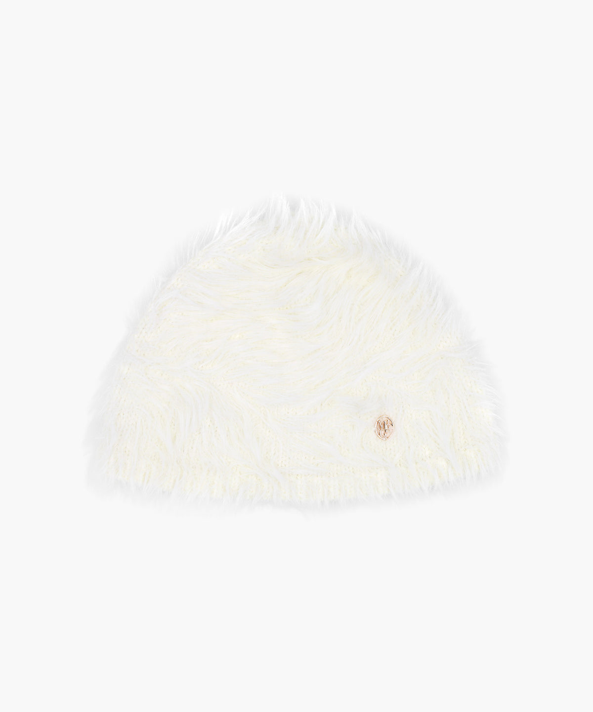Marithe & Francois Girbaud - Circle Logo Hairy Beanie (Ivory) product image 1 | TRAB K-Fashion Australia