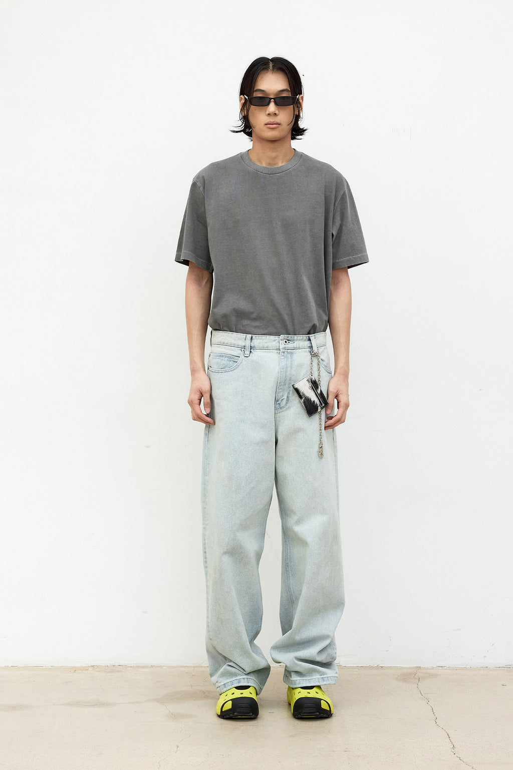 Coor - Pigment Dyed Cotton T-Shirt (Washed Grey) product image 2 | TRAB K-Fashion Australia