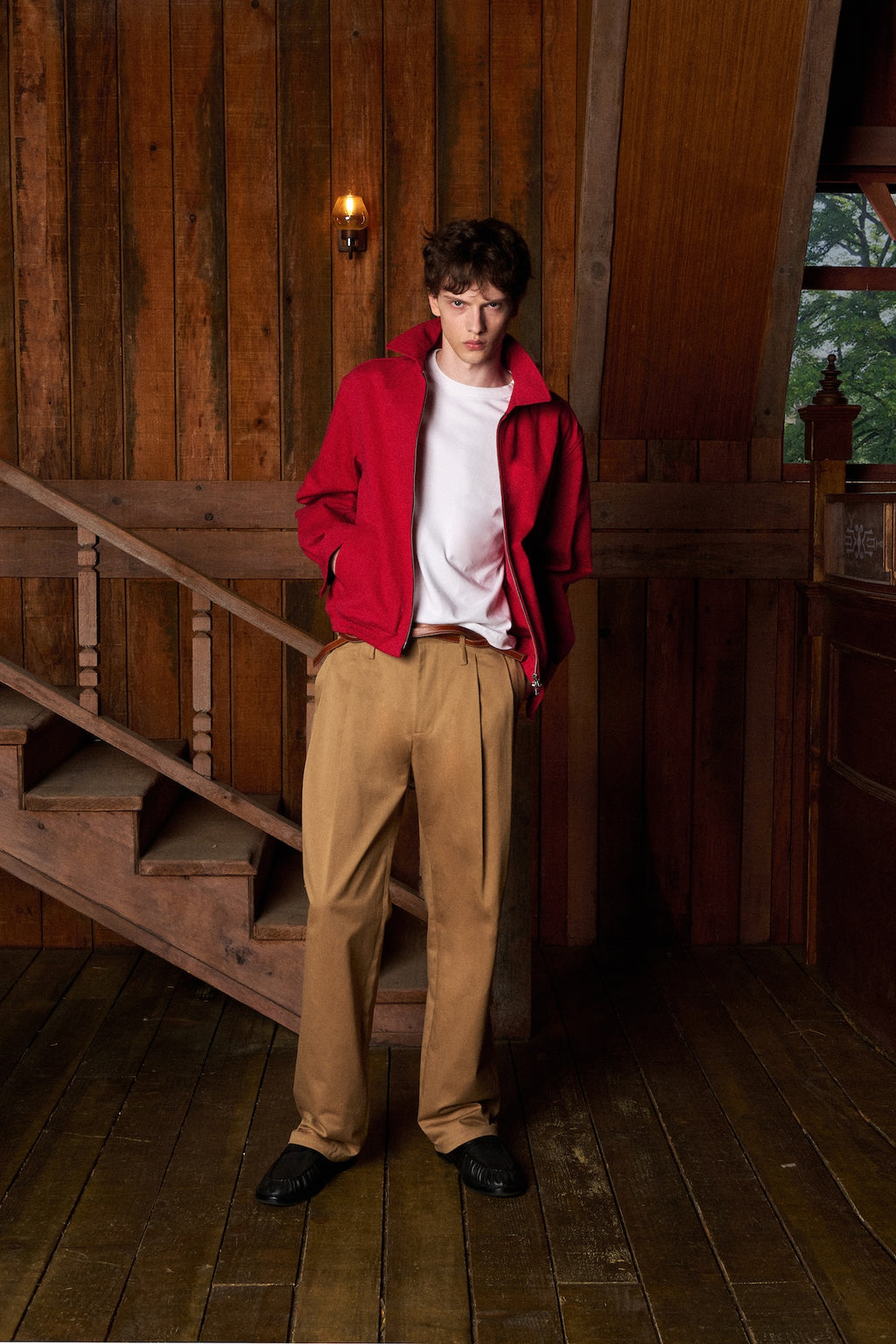 STU - Arch Pleat Cotton Pants (Beige) product image 5 | TRAB K-Fashion Australia