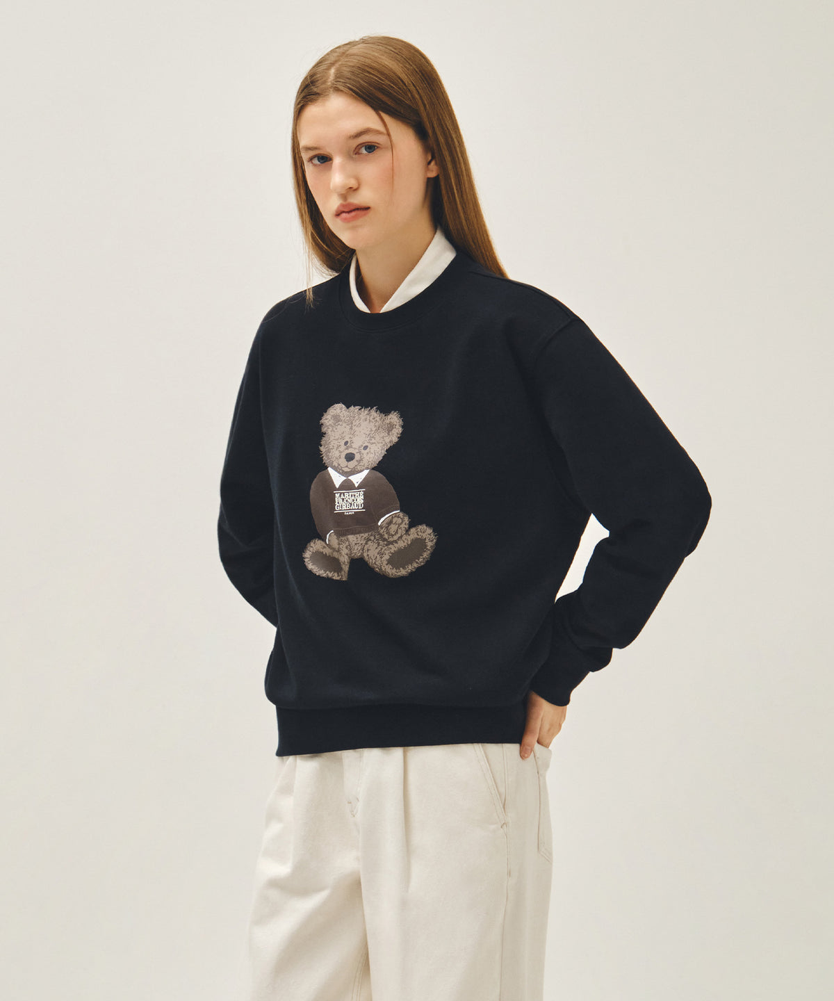 Marithe & Francois Girbaud - Doodle Bear Sweatshirt (Navy) product image 2 | TRAB K-Fashion Australia