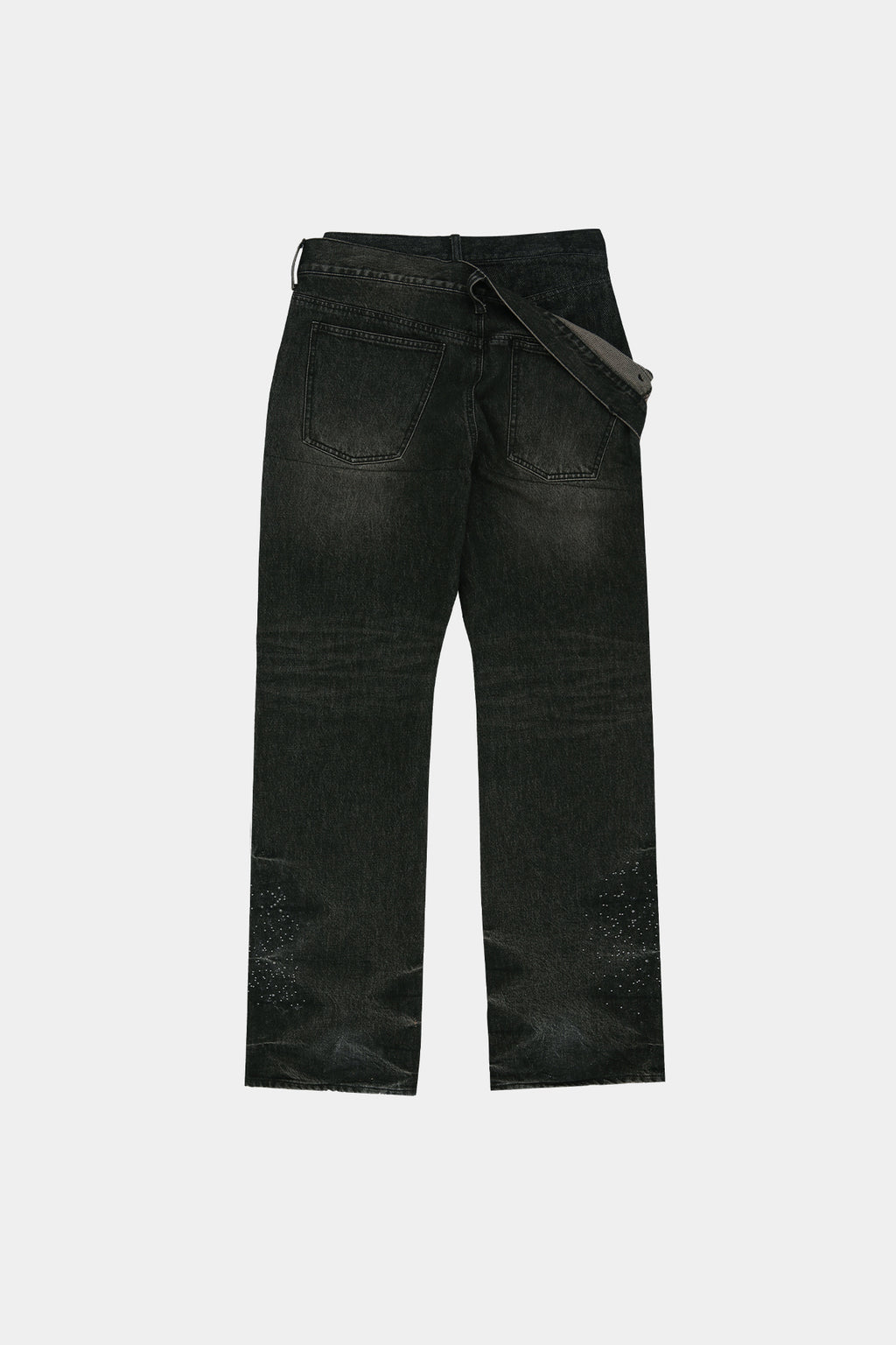 Andersson Bell - Unisex Asymmetric Layered Hot-Fix Wide-Leg Jeans (Black) product image 13 | TRAB K-Fashion Australia