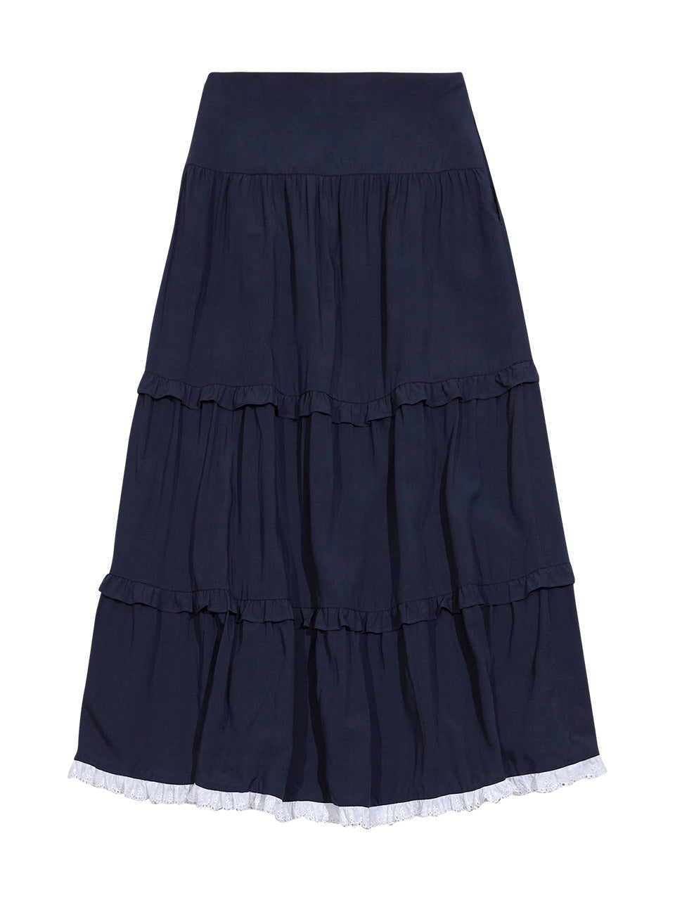 Margarin Fingers - Frill Long Skirt (Navy) product image 2 | TRAB K-Fashion Australia