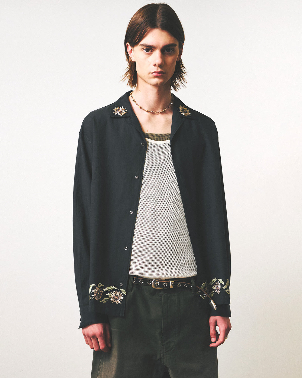 Eastlogue - Breezy Embroidered Shirts (Charcoal) product image 3 | TRAB K-Fashion Australia