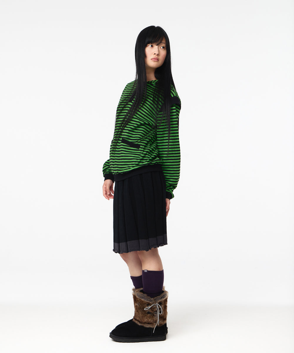 Coyseio - Knit Pleats Skirt (Black) product image 3 | TRAB K-Fashion Australia