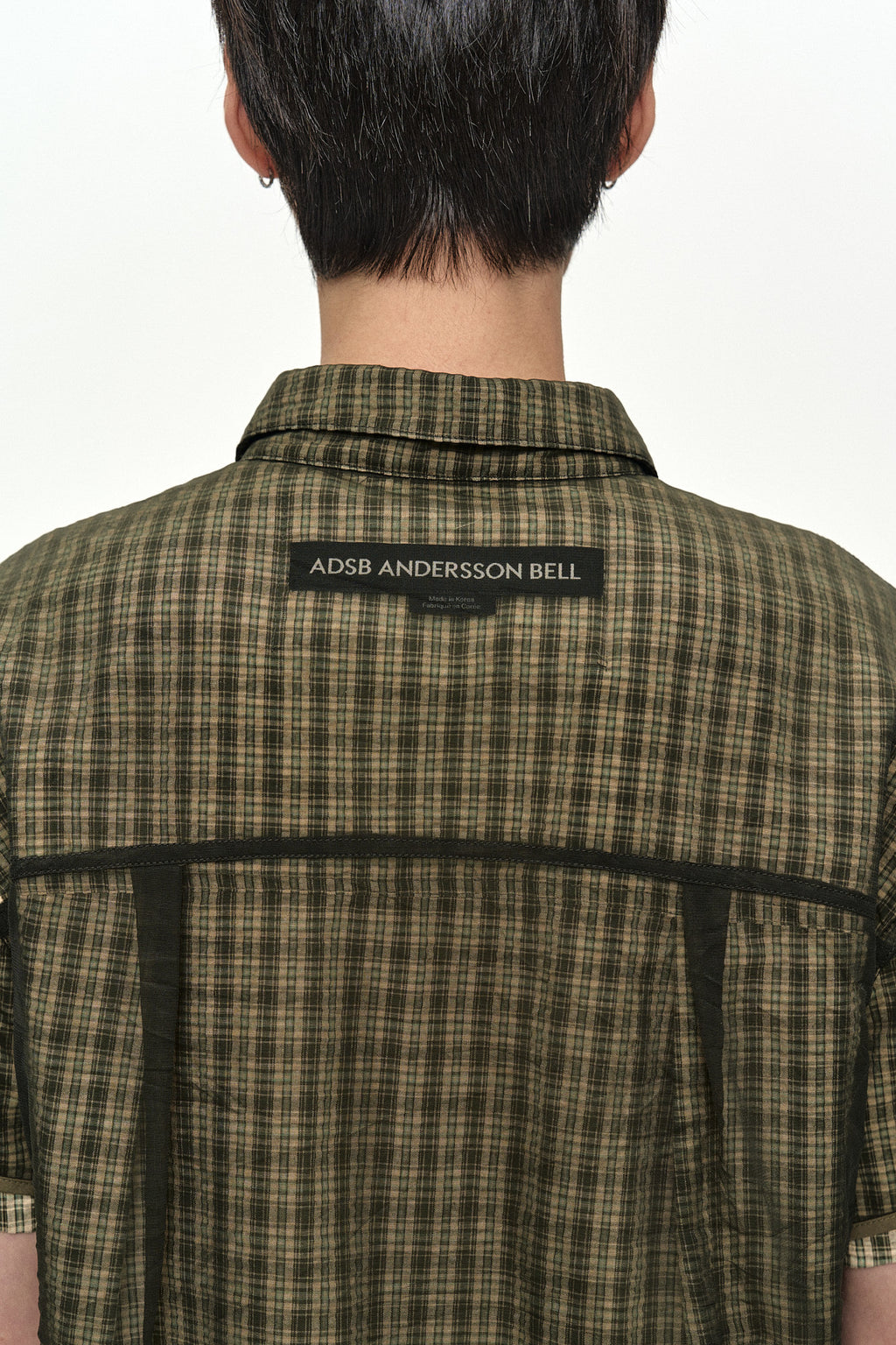 Andersson Bell - Check Sheer Layered Shirt (Green) product image 5 | TRAB K-Fashion Australia