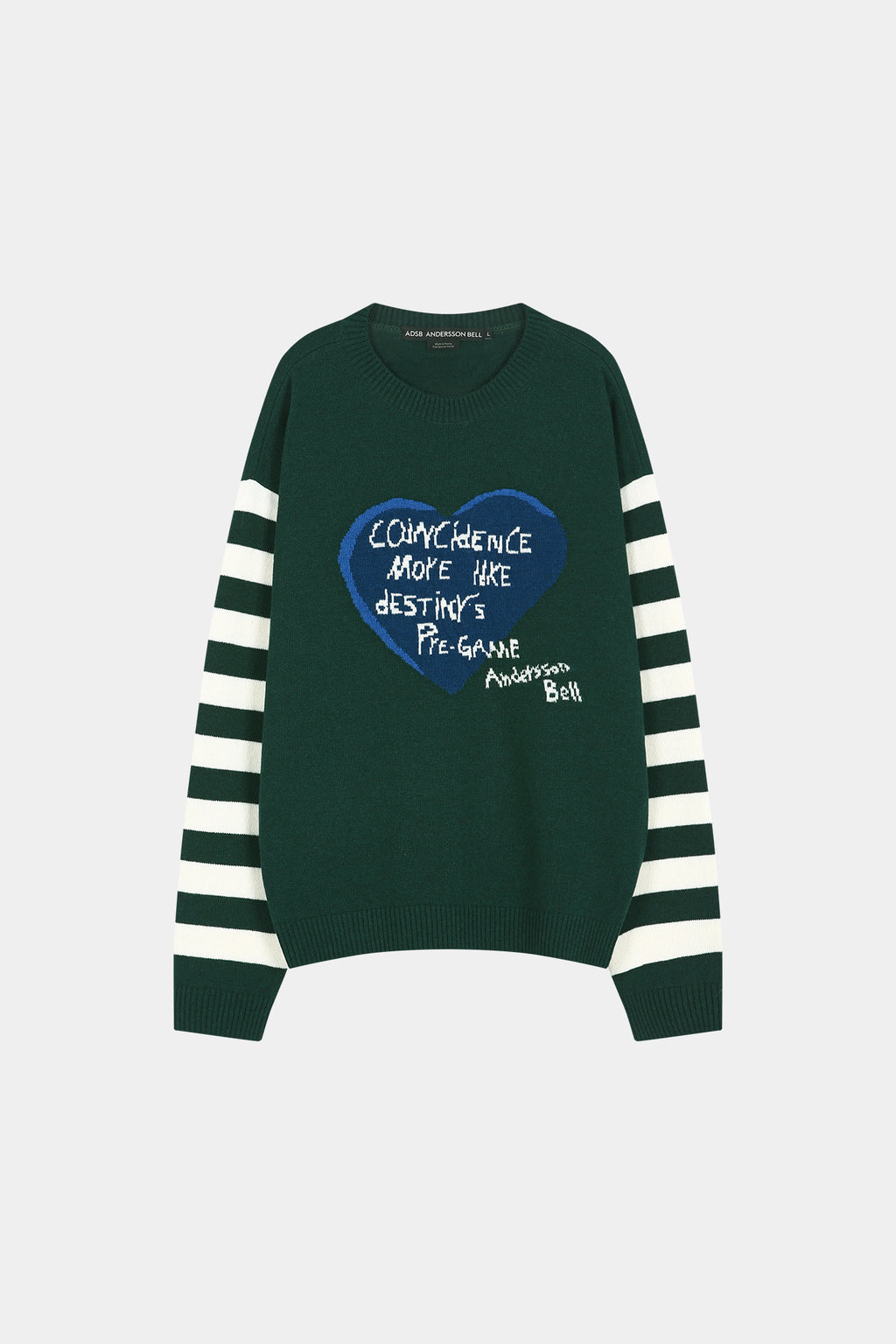 Andersson Bell - 26 Boy's Heart Message Crew-Neck Sweater (green/ivory) (Green/Ivory) product image 7 | TRAB K-Fashion Australia
