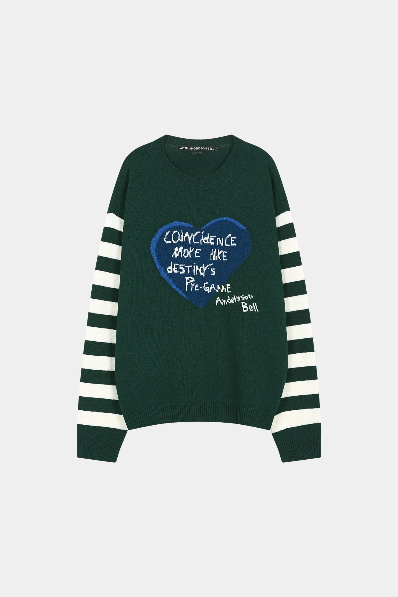 Andersson Bell - 26 Boy's Heart Message Crew-Neck Sweater (green/ivory) (Green/Ivory) product image 7 | TRAB K-Fashion Australia