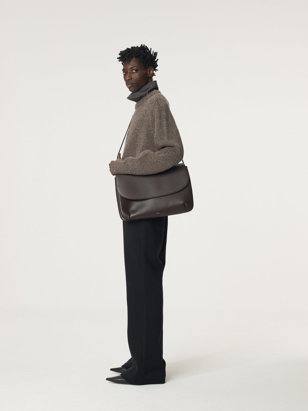 Recto - Shetland Wool Knit Top (Melange Brown) product image 3 | TRAB K-Fashion Australia