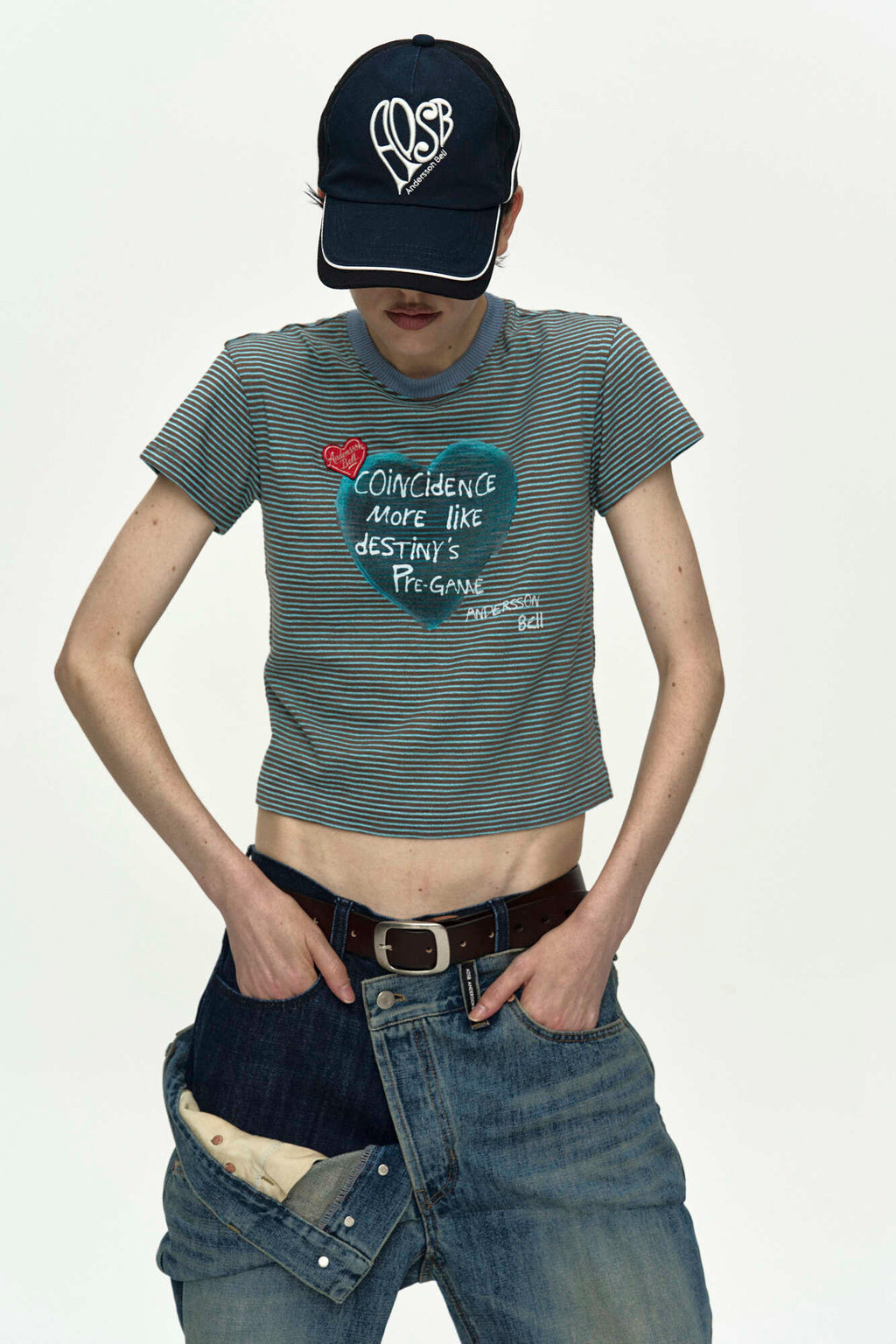 Andersson Bell - (essential) Heart Message Stripe T-Shirt (Essential) product image 9 | TRAB K-Fashion Australia