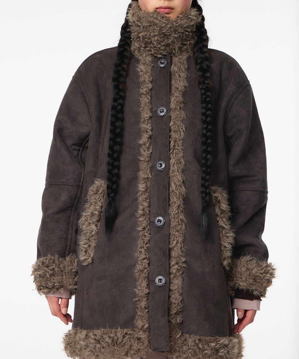 Coyseio - Hairy Suede Mustang Jacket (Charcoal) product image 6 | TRAB K-Fashion Australia