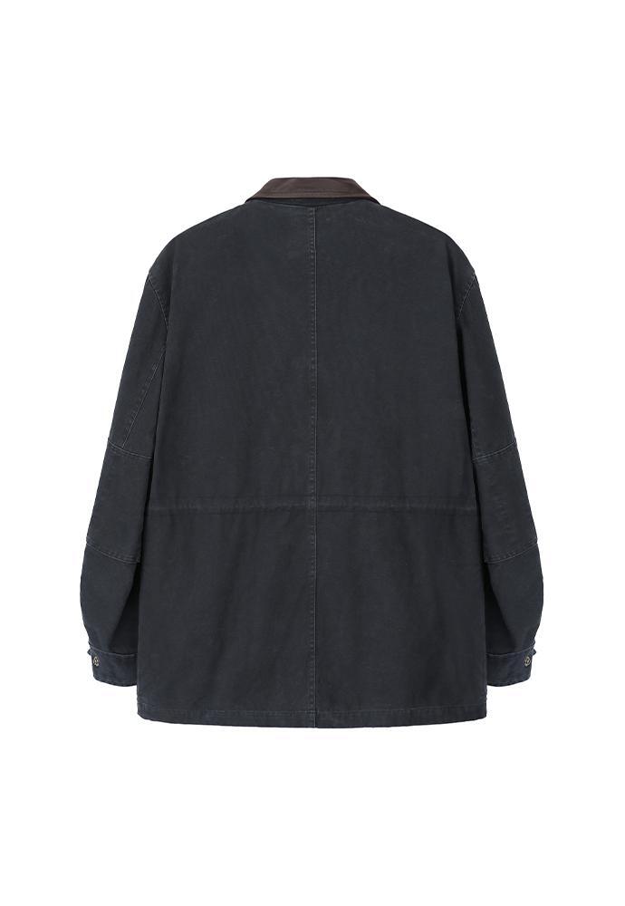 Art if acts - Leather Collar Garment Field Jacket (Faded Navy) product image 9 | TRAB K-Fashion Australia